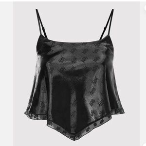 Yitty Iconic Black Satin Midi Crop Top